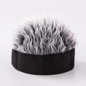 Men Synthetic Wig Spiked Hair Beanie Skull Cap Short Hair Sport Running Cycling Headband Hip Hop Cosplay Party Wigs Headwear Hat