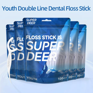 1/2/5 Bag Super Deer Disposable Dental Floss Twin line Toothpick High-tension Dental Floss Stick Dental Floss Box ﻿Oral Care