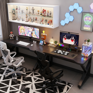 Double-Size Computer Desk Gaming Workstation Couples Home Bedroom 2-Meter Long Study Table Office Desk Esports Style