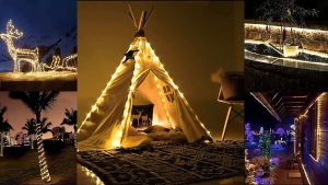 Solar LED String Lights 3 Sizes Outdoor Waterproof 8 Modes Garden Camping Decor Lights For Party Atmosphere Lights
