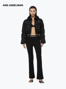 ANN ANDELMAN | Winter Black Fur Collar High Waist Short Warm Down Jacket