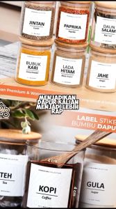 (ISI 10 - 35 pcs) Label Stiker Bumbu Dapur Best Seller Anti Air / Waterproof Simpel dan Estetik Bahan Kue Gula Garam Kopi Saus Italian Herbs (HANYA STIKER)