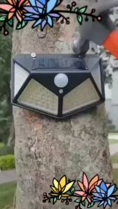 Đèn Năng Lượng Mặt Trời 100 LED Siêu Sáng Cảm Biến Chuyển Động Tự Động Bật Tắt Khi Trời Tối Chống Nước.