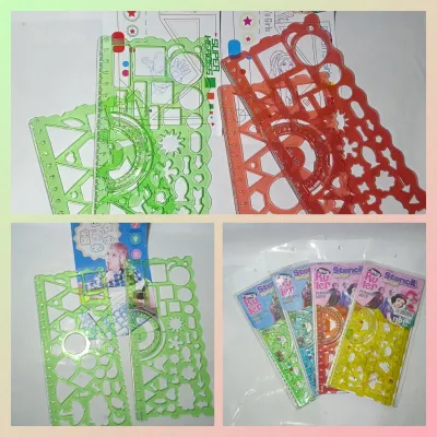 Penggaris Set Isi 2pcs Garisan Cetak/Garisan Sablon Bentuk Motif-1101