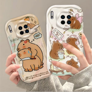 Adorable Cartoon Silicone Phone Case for Huawei Mate30 pro Full Cover Protection Cute Female Style Anti-Fall Eco-Friendly
