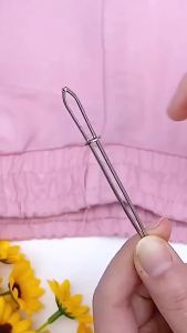 R.E. เข็มร้อยเชือกกางเกง สำหรับใส่ยางยืด เข็มเหล็กร้อยเชือก ชุด 2 ชิ้น Rope Threading Tool