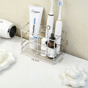 youqin | Toothbrush And Toothpaste Organizer Shelf Stainless Steel