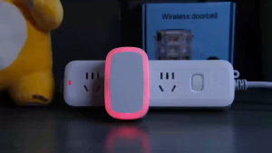Waterproof Wireless Doorbell with RGB Light/alarm mode 300M Remote door bell 38 Chimes & 5 Level Volume US Plug for the elderly/hearing-impaired