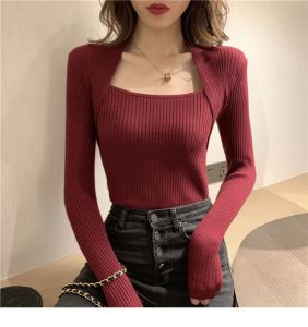 HUOLISI | Autumn Winter French Style Unique Design Boat Neck Long Sleeve Womens T-shirt