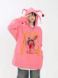 Kkbbu Pink Clown Hooded Sweater: A Versatile Autumn & Winter Top