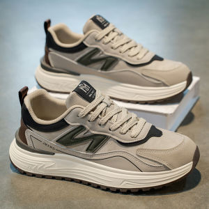 Mens Running Shoes Anti-Slip Thick Bottom Casual Fashionable Dad Shoes Breathable Mesh Upper Comfortable All-Season Wear