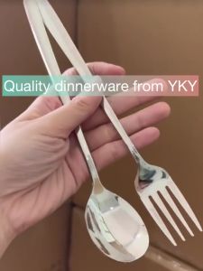 Korean Cutlery Korean Style Flatware Stainless Steel Dining Spoon and Fork Food Grade Dinnerware