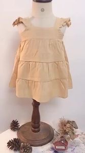 Cotton Linen Baby Girls Clothes Summer 3 Layers Cake Tutu Dress for Girls Clothing Breathable Ruffles Lace Strap Costumes Baby
