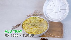 [10 Pcs] Alumunium Foil Tray Cup RX 1200 + TUTUP Lasagna Macaroni Schotel Klapertart Pastel Tutup Pie Pizza Bolu Brownies