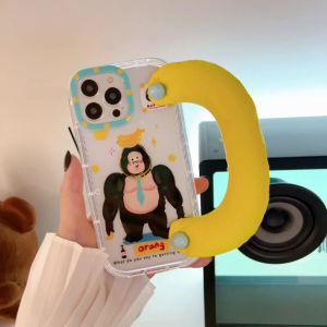 Creative Cartoon Banana Gorilla Phone Case for Honor 200 Series Silicone Protective Cover with Wristband Womens Style 70/50 Anti-Fall