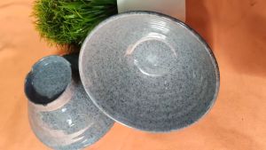 Tô nhựa melamine vân đá xanh đựng cơm bún phở tô xoắn miện loe - Tox16/17/18 cm