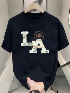 Pure Cotton Short Sleeve T-Shirt Mens Summer New Style Youth round Neck Loose Fit All-Match Black Casual Shirt Breathable Skin-Friendly