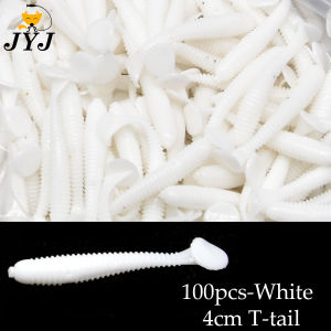 100pcs 4cm 0.47g fishing lure soft plastic small Ttail worm lure bait swimming wobbler isca pesca carp fishing artificial bait