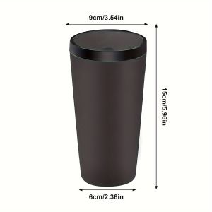 Mini Car Trash Can Cup Holder Trash Bin with Lid Leakproof Garbage Can Washable Cup Car Accessories