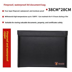 Fireproof Document Bag Waterproof Sealed Storage Pouch for Business And Home Use Archive File Sealable Moisture Proof
