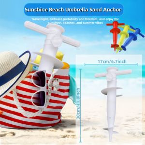 1Pc Umbrella Sand AnchorBase Adjustable Plastic Sun Beach Patio Sand Ground Fixing Tools Anchor Stand Spike Auger Tools Sunshine
