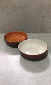 Muraditohome Ahara Two-Tone Ceramic Rustic Bowl 7x2 inches