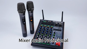 power mixer audio yamaha/MK 4channel (2x800W)mikser with 2 Wireless Mic16 Effects DSPUSB48V Phantom PowerBluetooth