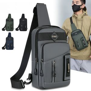 Mens Outdoor Chest Bag - Stylish Nylon Crossbody Bag  Casual Multi-Functional Sports Sling Bag