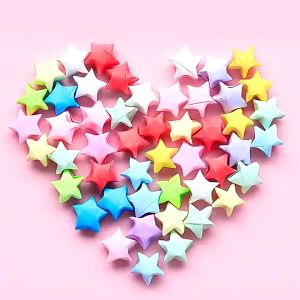 540/380PCS Colorful Paper Stars Origami Paper Strips Fold DIY Hand Crafts Colorful Cartoon Lucky Star Decoration Paper