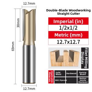 SONGQI | Dual-Blade Straight Router Bit for Woodworking