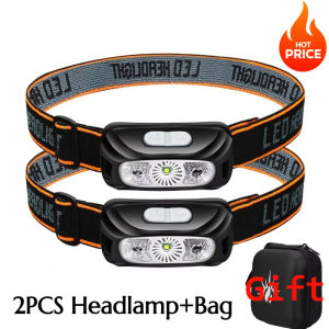 Strong Light Headlamp Portable LED Sensor Headlamp USB Rechargeable Head Flashlight Outdoor Camping Fishing Emergency Lantern