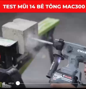 Máy Khoan Bê Tông Mini Workfix WF-RH 1902MN Có Tạo Xung – Không Chổi Than – Lực Đập 1.9J Trọng Lượng Nhẹ