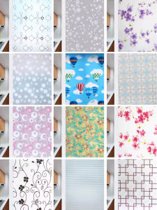 Self-Adhesive Glass Sticker Transparent Opaque Bathroom Balcony Privacy Window Flower Shading Fashion Tape Window Filming