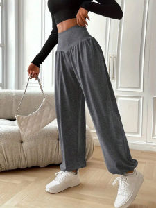 Quần Tập Yoga Thể Thao Mềm Mại Có Thun Co Giãn Cho Nữ Quần Tập Thể Dục Khiêu Vũ Dáng Rộng Thông Thường Quần Áo Thể Thao Dài Đến Mắt Cá Chân Hàng Ngày Polyester Elastane