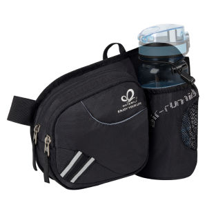 WATERFLY Hiking Waist Bag Fanny Pack with Water Bottle Holder for Men Women Running Bum Bag & Dog Walking Fit All Phone (No water bottle)