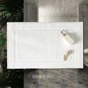 Thick Jacquard Floor Towel 100% Cotton Non-Slip Water Absorption White Bathroom Foot Mat Hotel Home Grey Bathtub Towels 50*80