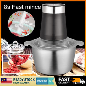 New Electric Meat Grinder Stainless Steel Food Processor Chopper Kitchen Utensils Vegetable and Fruit Chopper Household Grinder