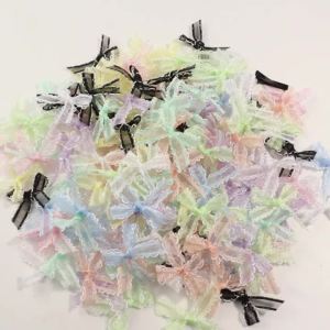 20pcs/lot Colorful Gauze Satin Ribbons Bows Mini Bowknot Flower For Wedding Party Decoration DIY Handmade Hair Clip Accessories