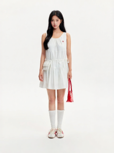 Valentines Series Cherry Bow Women Summer Lace and Embroidery Long Dress