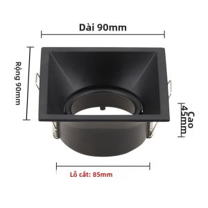 JOYINLED Khung Đèn Âm Trần GU10 MR16 Giá Đỡ Đèn LED Có Thể Điều Chỉnh Đèn Trần Hình Vuông Hình Tròn Trắng Đen