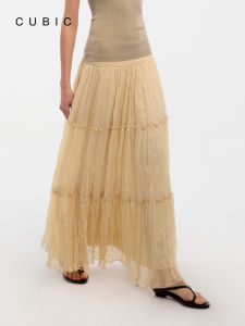 Graceful Lightweight Spring Pleated A-Line Skirt