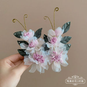 Princess Style Side Hair Clip for Girls Children Hanfu Headwear Floral Hair Accessories Korean Version Star Galaxy Brand