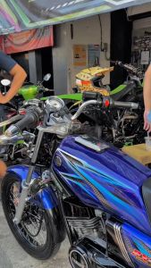 Striping Stiker Polet List Body Yamaha RX King 2005 Biru Full Set