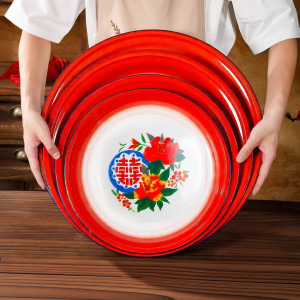 Versatile Vintage Enamel Plate Large Chicken Serving Platter