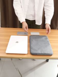 COTTON ADVANCED POCKET STRAIGHT laptop bag sleeve bag notebook leather student koumputer beg (8-15 INCH)