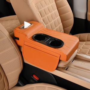 Center Console Cover Car Armrest Heightening Pad with 2 Storage Cup Holder Multifunctional Organizers Tissue Box Side Pockets For Subaru Crosstrek Forester XV Impreza WRX sti Outback Levorg BRZ