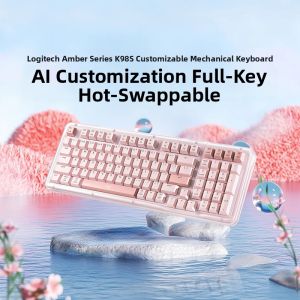 Logitech | Customized Wireless Mechanical Keyboard for Office and Gaming Bluetooth AI Pink