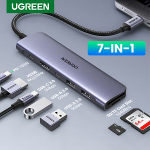 UGREEN USB C Hub 7 in 1 Type C to HDMI 4K/30Hz PD 100W 5Gbps for iPad Air 4 2020 Ipad Pro 2021 iPad Pro 2020/MacBook  SAMSUNG S20+ Huawei P40 Mate 20 Lenovo Thinkpad