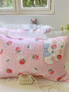 ปลอกหมอนชายลูกไม้ผ้าชีฟองผสมฝ้ายปลอกหมอนหนึ่งคู่48x74ซม. ไส้หมอนระดับไฮเอนด์ชิ้นเดียวปลอกไส้หมอนใช้ในบ้าน