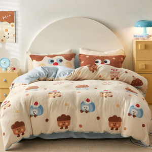 DOHIA | Warm Flannel Thicker Cartoon Blanket Cover